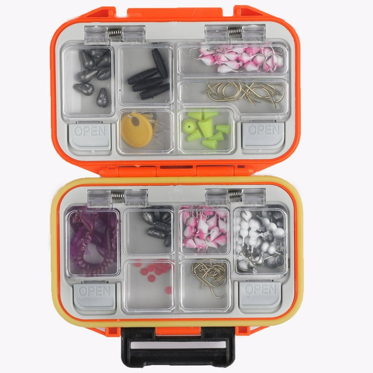 Goture Fishing Lure Box, Waterproof Tackle Plastic Storage, Small Lure Case,  Mini Lure Box, Fishing Accessories Boxes Storage Containers Orange MINI 4''  X 3'' X 1.3'' 