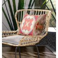 thumbnail image 3 of 28â€ Peach Green Geo Tribal Indoor Outdoor Throw Pillow, 3 of 4