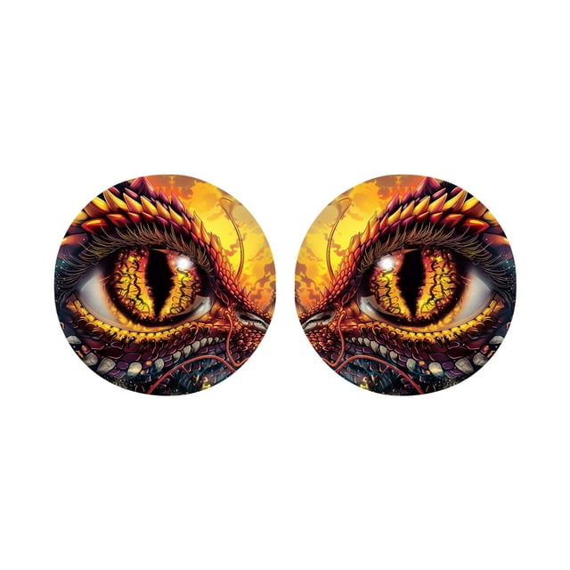 Popular! Colorful Dragon Eyes Headlight Sticker Headlight Eyes Decal Round Headlight Sticker 3D Stereoscopic Sticker Funny Car Sticker