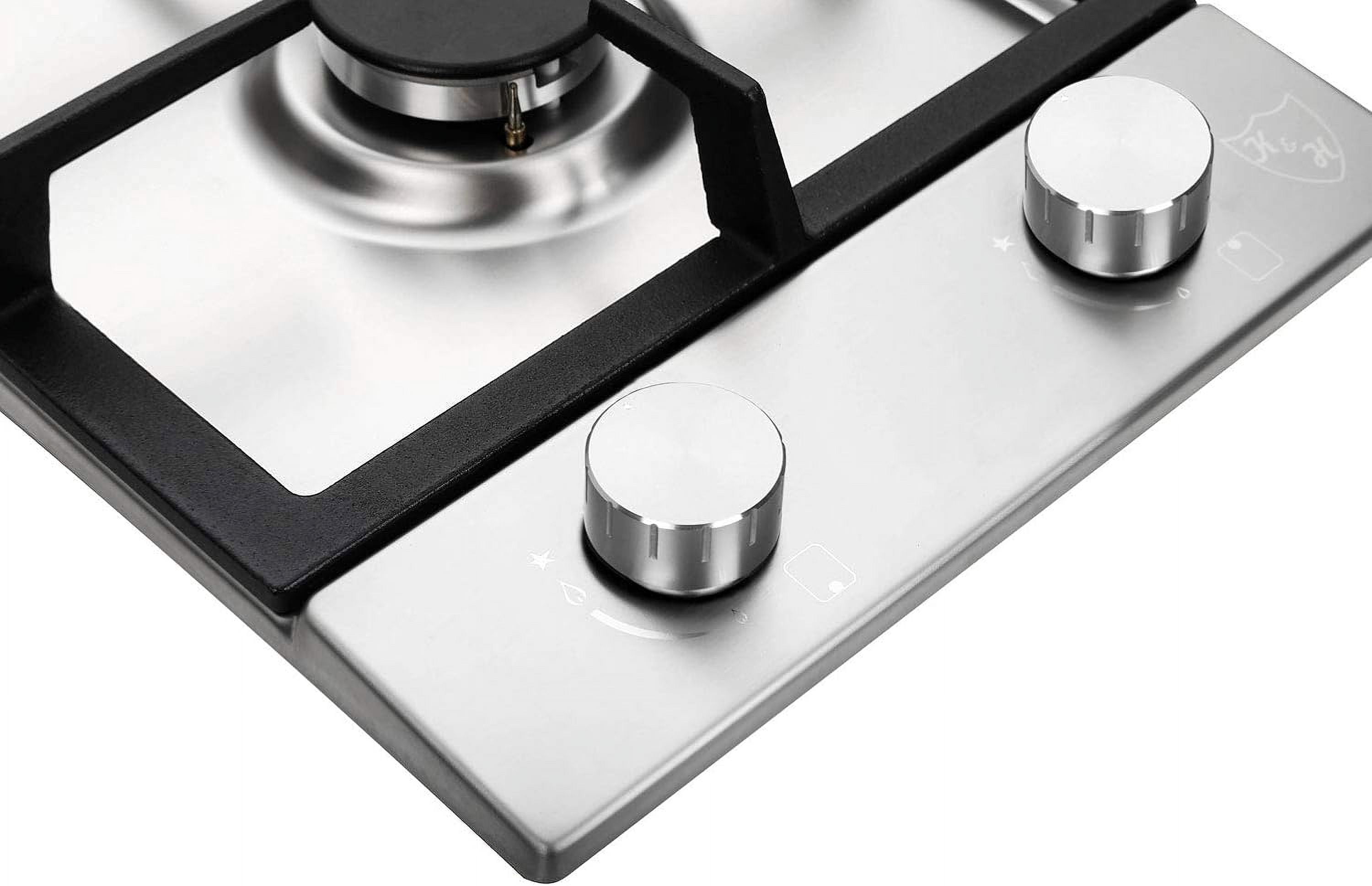 K&H SIGNATURE SERIES 2 Burner 12 Inch LPG/Propane Gas Stove Top Stainless Steel Surface Cast Iron Cooktop UL/ETL Certified 2-SSW-LPG