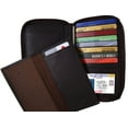 thumbnail image 2 of Genuine Leather Checkbook Secretary Wallet 2 Zipper Clutch Credit Card Organizer, 2 of 7