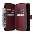 thumbnail image 2 of Allytech Samsung Galaxy S23 FE Wallet Case with 9 Card Slots & Zipper Pouch for Women Men, Magnetic Closure Kickstand Durable PU Leather Wristlet Strap Folio Flip Luxury Cover - Winered, 2 of 8