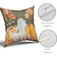 thumbnail image 3 of Fall Pillow Covers 20x20 Set of 2 Autumn Teal Orange White Pumpkin Fallen Leaves Floral Wooden Board Throw Pillows Thanksgiving Decorative Pillowcase Cotton Square Cushion Cover for Couch Sofa Bed, 3 of 6