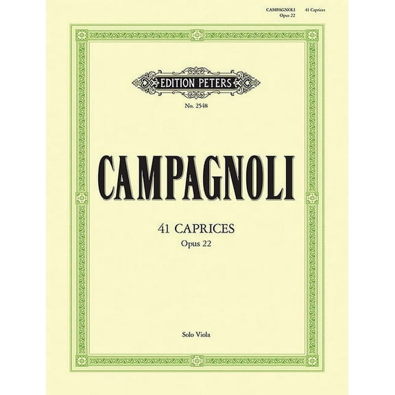 Edition Peters: 41 Caprices Op. 22 for Viola (Paperback)