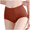 Brick Red, variant on Fulorrnie High Waisted Seamless Tummy Control Underwear for Women Breathable Shapewear Panties Wide Comfort Waistband No Roll Brief, Khaki, One Size