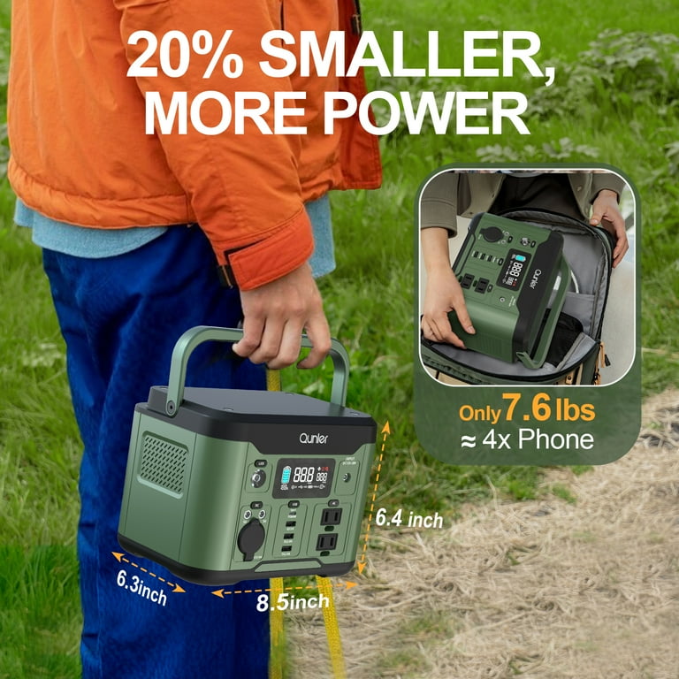 Qunler 300W Portable Power Station 296Wh with 120V AC, 60W PD Fast Charge,  for Camping, RV, Home Emergency (No Solar Panel)