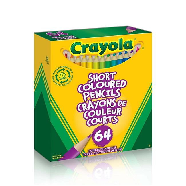 Crayola 64 Ct Short Coloured Pencils Crayons Kids Choice Colours 
