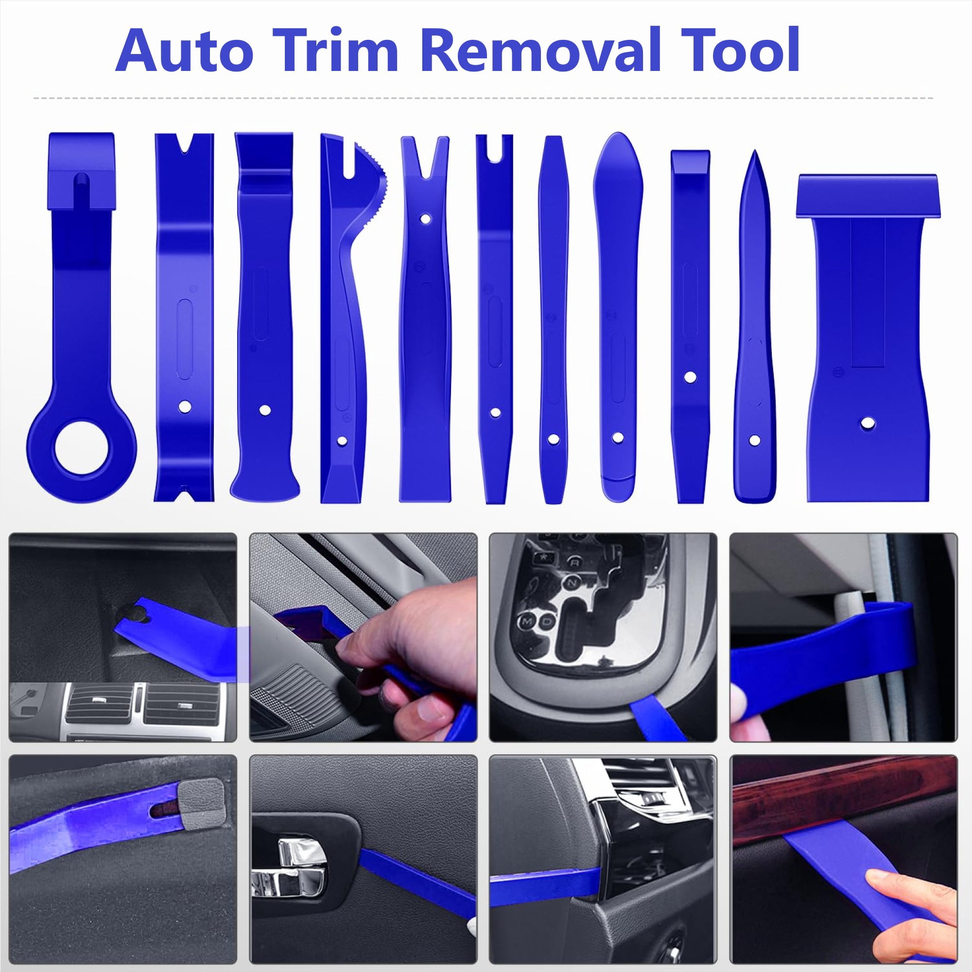 Pecham 330Pcs Trim Removal Tool, Auto Removal Set for Car Panel Dashboard Radio Puller Tool Plastic Pry Tools Clip Pliers/Fastener Pry Tool with Storage Bag - Blue