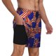 thumbnail image 2 of Balery Vintage USA Flag Bañador para hombre, shorts de playa de secado rápido con entrepierna y forro de compresión-Large, 2 of 6