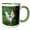 Green/White, variant on 3drose, Rooster Poses on the Green Grass, Lancaster County, Pennsylvania, 11oz Two-tone Black Mug
