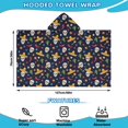 thumbnail image 2 of Navy Mexican Skull Pattern Hooded Bath Towel，50"x30" for Ages 3 To 12 Kids, Quick Dry Lightweight Soft Microfiber Hood Beach Towel Cover Up for Kids, 2 of 7