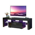 thumbnail image 4 of SYNGAR 63" TV Stand with 16-Color LED Light & Storage Cabinet, TV Console Table for TVs up to 70 inches, Entertainment Center, White, 4 of 11