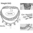 thumbnail image 2 of Big Butterfly Pendant Necklace Rhinestone Chain for Ladies Girls Shiny Gold Silver Chain Shiny Crystal Necklace Jewelry Gifts, Rhinestones, Rhinestones, 2 of 5