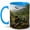Blue, variant on Wildlife Forest Restoration Coffee Mug, Tree Planting Conservation Design, 11 oz Ceramic Cup