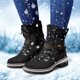 thumbnail image 3 of NECHOLOGY Botas Mujer Adulto Femenino Zapatos Botines para mujer Botas de mujer Botas de nieve de Cremallera Durable al libre Mantener caliente Botines de invierno Botas cálidas para damas (Black, 9), 3 of 5