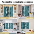 thumbnail image 6 of Abstract Turquoise Moire Kitchen Curtains 84 Inch Length, Gradient Coastal Ocean Geometric Grommet Top Bedroom Living Room Curtains, Light Filtering Cafe Curtain Drapes 2 Panels Set 84''x84'', 6 of 9
