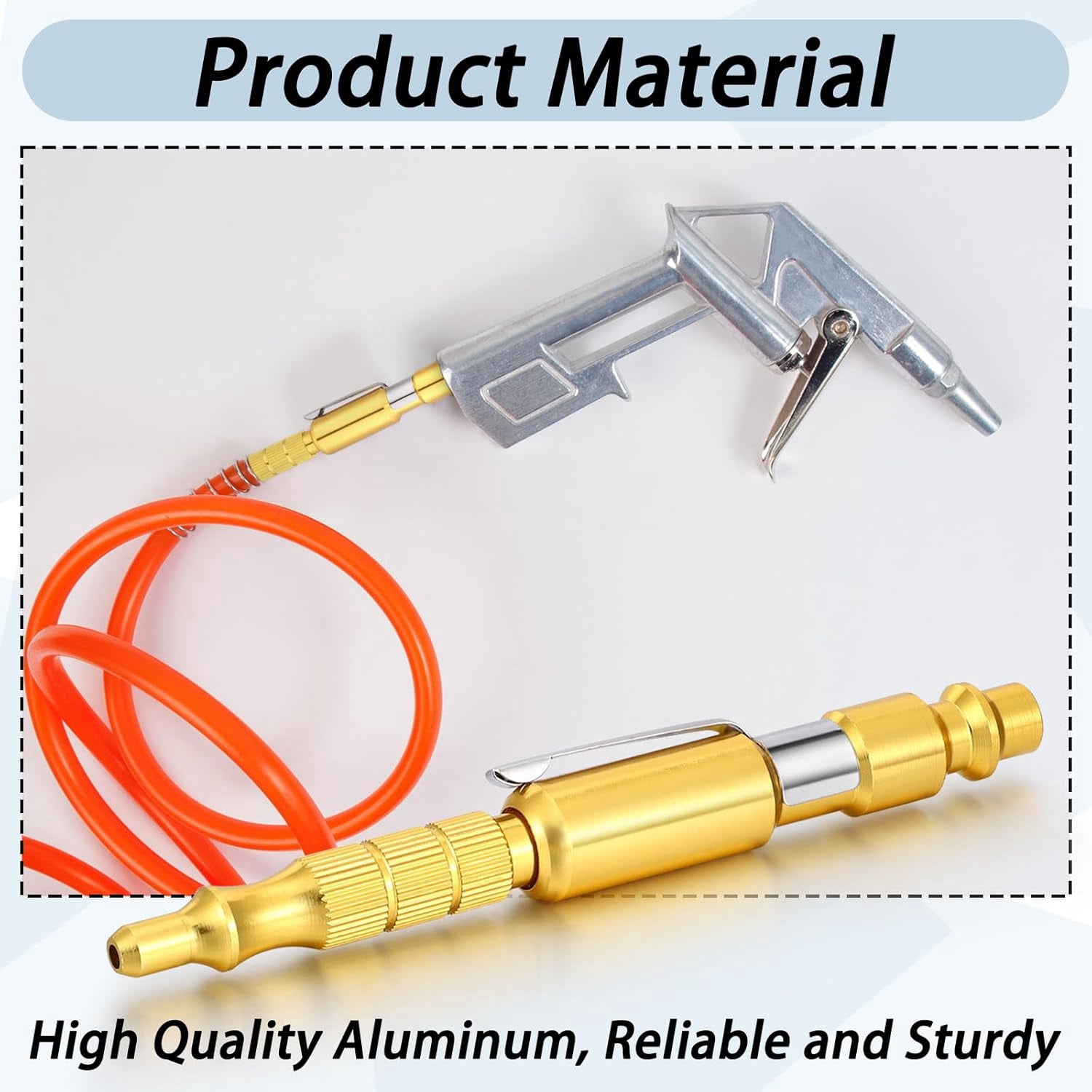 MKEUDQ-6 Pcs 1/4" I/m Type Adjustable Pocket Plug Air Blow Gun Air Blower for Compressor Nozzle Blow Gun Portable Blower Pen for Dust Cleaning(Gold)
