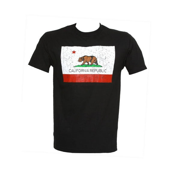 Men's California Republic Flag Crew Neck T-Shirt- Large