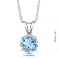 thumbnail image 2 of Gem Stone King 14K White Gold Sky Blue Topaz Pendant Necklace for Women (0.50 Cttw, Gemstone November Birthstone, Round 5MM, with 18 inch Chain), 2 of 4