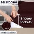 thumbnail image 7 of SGI Bedding 39" King Split Top Flex Head sheet 100% Egyptian Cotton Sheet Set - 600 Thread Count Flex Top Sheet for Adjustable Bed 4 Piece Sheet Set 15" Deep for Sleep Number bed - Chocolate, 7 of 7