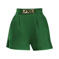 thumbnail image 4 of Casual Pants for Women Elegant High Waist Pleated Straight Leg Summer Shorts with Pockets, 4 of 5