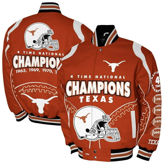 Men's Franchise Club Burnt Orange Texas Longhorns 4-Time Champions Signature Cotton Twill Full-Snap Jacket