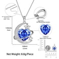 thumbnail image 4 of Juwaliy Collar Luna Estrella Mujer Corazón Piedra Natal Diciembre Azul Plata de Ley 925 Colgante Planeta Joyería Regalo Navidad San Valentín Cumpleaños Hija Madre Esposa, 4 of 10