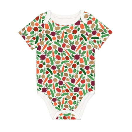 

Matuu Vegetables for Baby Short-Sleeve Bodysuit Soft Cotton Comfortable and Breathable Perfect for Newborns and Infants