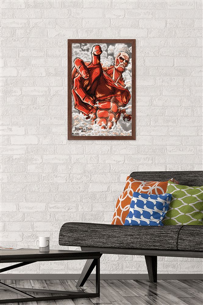 Attack on Titan: Season 2 - Armored Titan Wall Poster, 14.725" x 22.375", Framed
