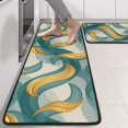 thumbnail image 2 of Kitchen Rugs Sets Of 2,Teal Gold Marble Pattern Anti Fatigue Kitchen Mat Rugs Non Slip Washable,Decorative Kitchen Floor Mats for Kitchen,Sink,Laundry,17"x47"+17"x47", 2 of 5