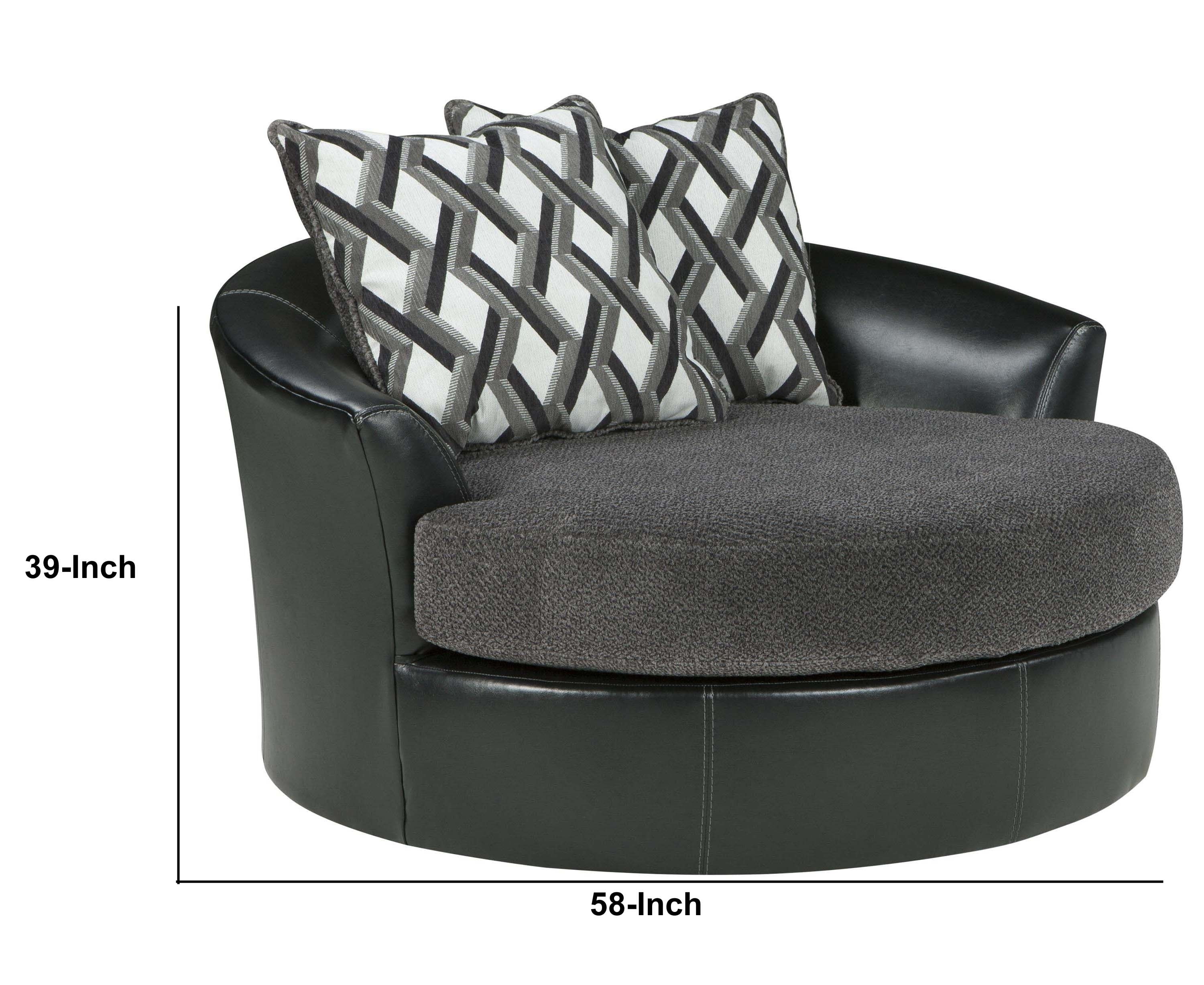Modern Style Oversized Accent Chair With 360 Degree Swivel