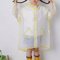 thumbnail image 5 of Hooded Transparent Raincoat Girl Boys Rain Coat Hooded Outdoors Clear Waterproof Kids Toddler Children's Rainwear Protective Covers,Yellow,XL, 5 of 9