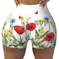 thumbnail image 2 of Daiia Wild Herbs Pattern Women's Workout Shorts Biker Shorts - High Waisted Workout Spandex Tummy Control Gym Running Yoga Shorts-XX-Large, 2 of 8