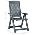 thumbnail image 4 of vidaXL Garden Reclining Chairs 2 pcs Plastic Green, 4 of 5