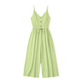 thumbnail image 5 of Tqcoqu Womens Jumpsuit Trendy Summer Casual Wide Leg Pants Sleeveless V Neck Elegant One Piece Outfit,Yellow,Women's S-XXL, 5 of 5