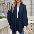 thumbnail image 3 of Women'S Elegant Shawl Wraps Soft Open Front Poncho Sweater for Spring Fall Winter Navy  One Size, 3 of 4