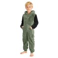 thumbnail image 2 of LIJCC Boys Girls Solid Color Fleece Jumpsuit Pajamas with Pockets , Sleeveless Zip Up HooededSherpa Lined Romper Onesie, Winter Soft Comfy Sleepwear, 2 of 4
