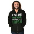thumbnail image 5 of Funny Kiss Me I'm Irish St Patricks Zip Up Hoodie Men's Women's Brisco Brands L, 5 of 6