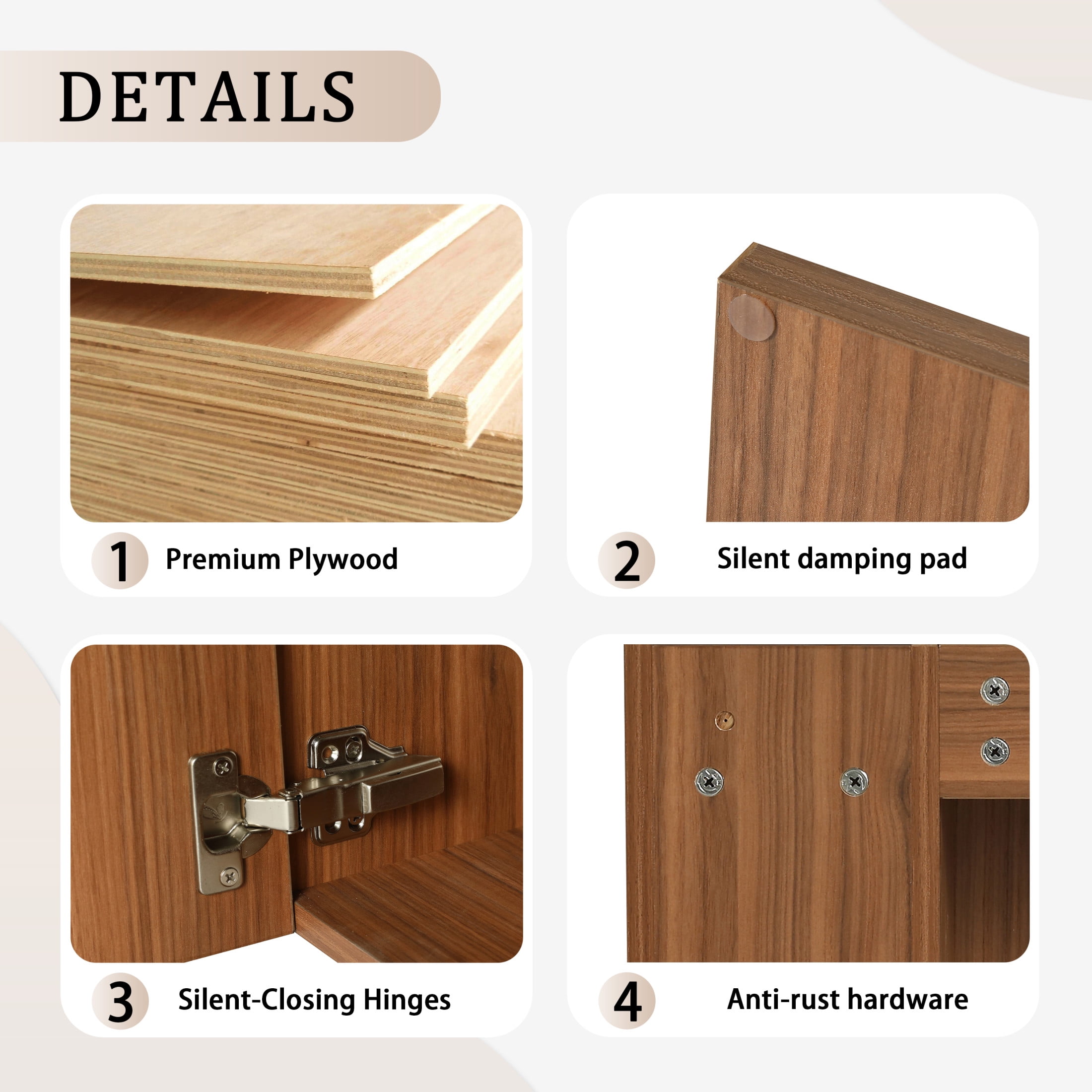 Noble House 20" Floating Bathroom Vanity, White Resin Sink, Soft-Close Door, Open Shelves, Wall-Mounted, Walnut