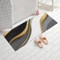 thumbnail image 2 of Black White Gold Wave Marble Bathroom Rugs Mat,Non Slip Microfiber Bathroom Rug,Rubber Backing,Soft Bathroom Mats for Bathroom Floor,Tub and Shower,60x24in(150x60cm), 2 of 5