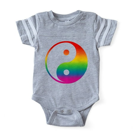 

CafePress - Yin Yang Rainbow_Tr - Cute Infant Baby Football Bodysuit