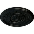 thumbnail image 3 of Ekena Millwork 16 1/8"OD x 5/8"P Marseille Ceiling Medallion (Fits Canopies up to 4 1/4"), Hand-Painted Jet Black, 3 of 6