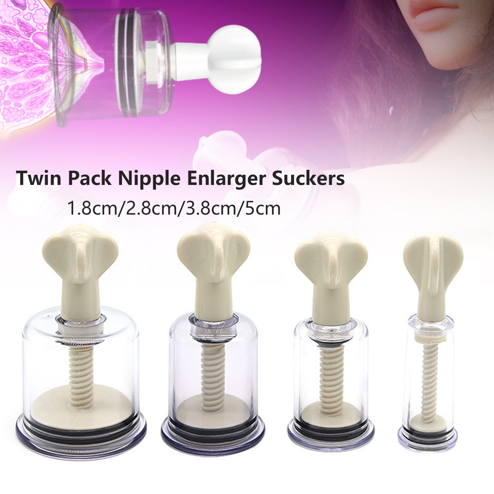 Manual Breast pump,Clear Breast pump for Travel & Home,1.8/ 2.8/ 3.8/ 4.8cm  Nipple Enlarger Suckers Suction Pumps,by