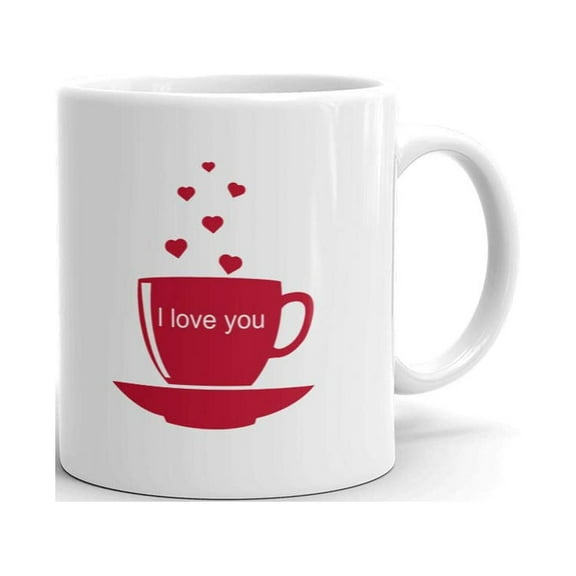 I love you Hearts Anniversary Coffee Tea Ceramic Mug Office Work Cup Gift 11 oz