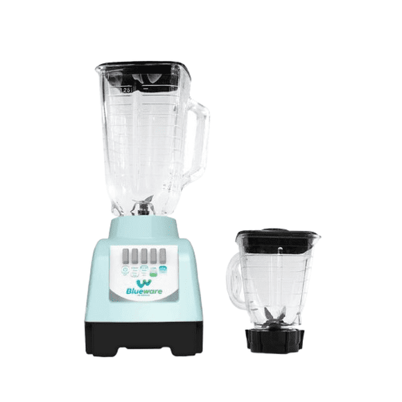 Licuadora Blueware 400W 2 Velocidades + Pulso Vaso Vidrio 1.2L y Plástico 750ml Menta