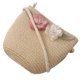 thumbnail image 3 of EeaseMX Bolso bandolera de paja para niñas, tejido a mano con encaje floral, ideal para playa (beige, color de flor al azar), 3 of 7