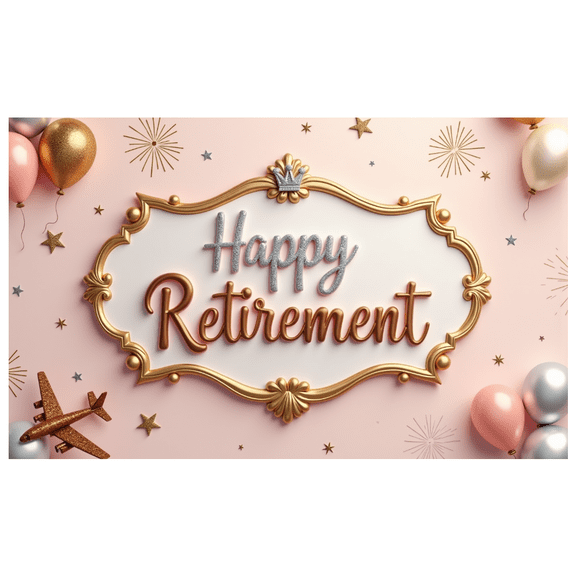 Decorative Design Happy Retirement Glitter Frame Balloon Star Airplane for Retirement Party Indoor Office Celebration