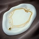thumbnail image 2 of Zhuge Colgante de collar hecho a mano, con un colgante de acero de titanio con diamante verde de tres capas en forma de gota de agua suave (oro), 2 of 5