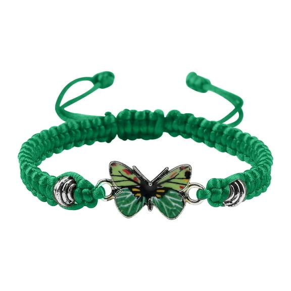 Herrnalise Butterfly Charm Bracelet - AdjustableHand Woven Bracelets, Inspirational Butterfly Bracelet for Teen Girls, Cute Butterfly Charm Bracelets Valentine's Day Mother's Day Gifts