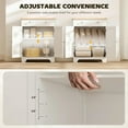 thumbnail image 6 of HOMCOM Kitchen Storage Cabinet, Sideboard Floor Cupboard with Solid Wood Top, Adjustable Shelf, and 2 Drawers for Living Room, White, 6 of 10